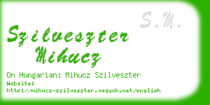 szilveszter mihucz business card